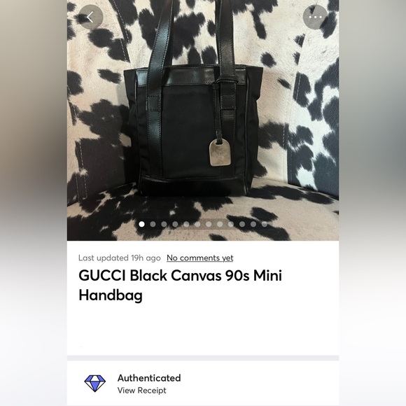 GUCCI Black Canvas 90s Mini Handbag - Picture 16 of 17